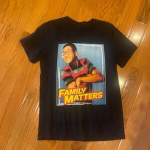 Family Matters Steve Urkel Short Sleeve Black Tee T-Shirt Adult Small